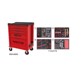 Carro de Ferramentas Racing com 5 Gavetas e 174 Peças