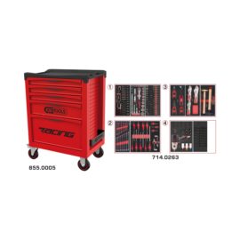 Carro de Ferramentas Racing com 5 Gavetas e 264 Peças