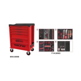 Carro de Ferramentas Racing com 6 Gavetas e 263 Peças
