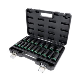 Jogo de Chaves de Caixa de Impacto Sextavadas 1/2" Compridas 19 Peças