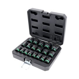 Jogo de Chaves de Caixa de Impacto Sextavadas 1/2" Curtas 19 Peças