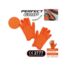 Luvas de Nitrilo Laranja Perfect Grip (100 Uni.)